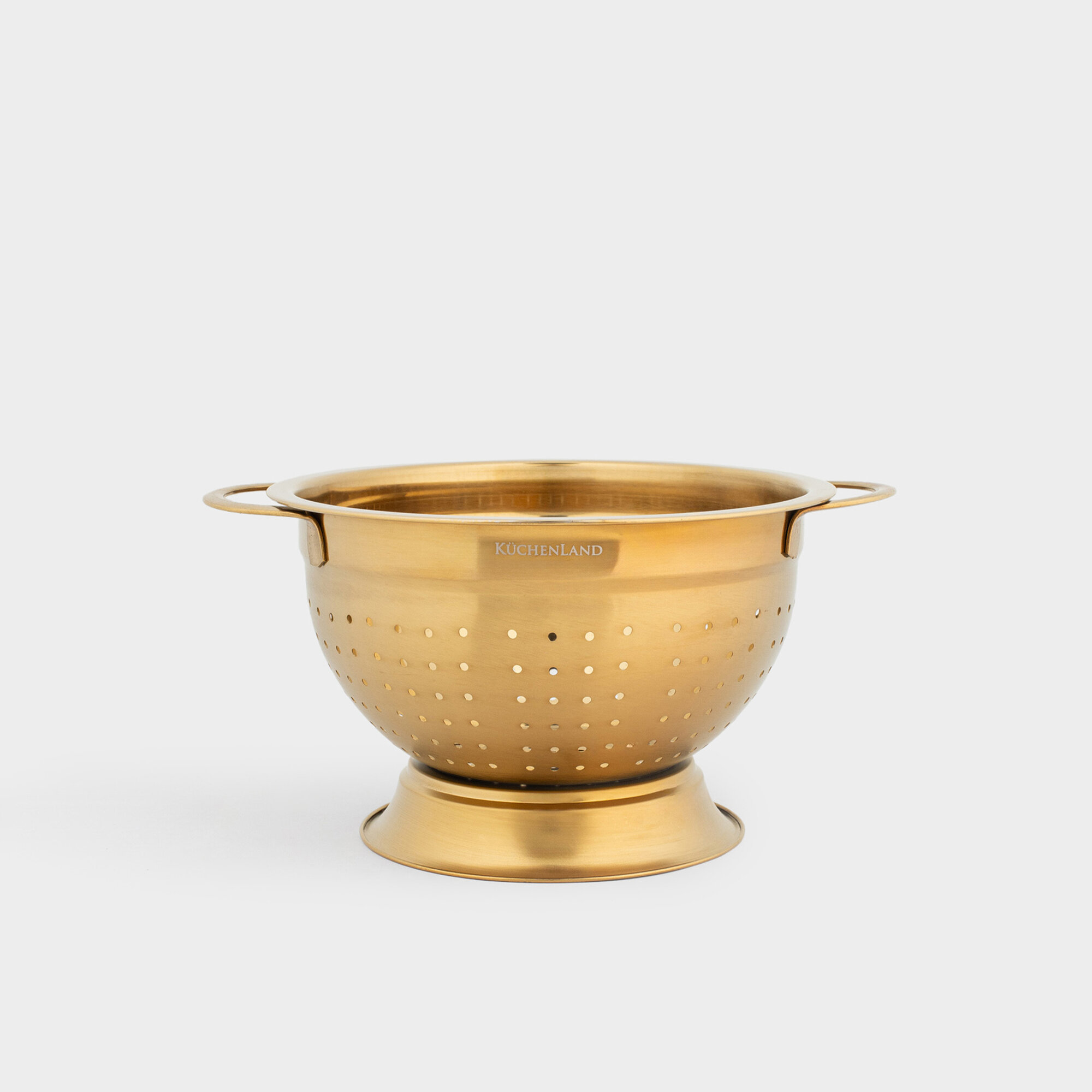 Дуршлаг, 22 см, с двумя ручками, сталь, золотистый, Classic gold, Kuchenland