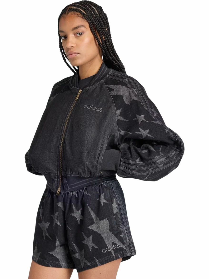 Бомбер adidas SST Denim Graphic Varsity Bomber Jacket W
