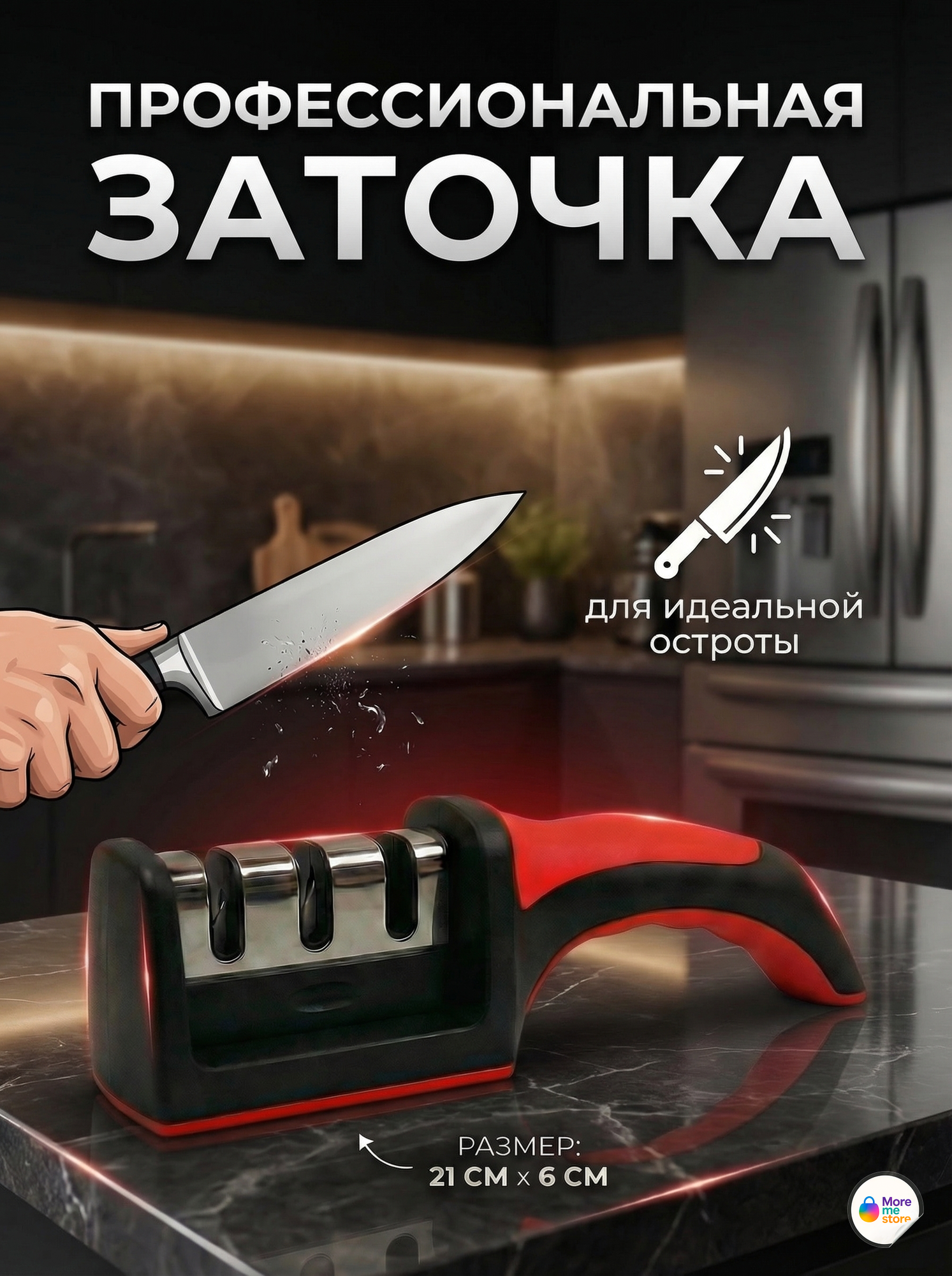 Точилка для ножей / ножеточка / двусторонняя заточка / станок / для ножей и ножниц — фото 2
