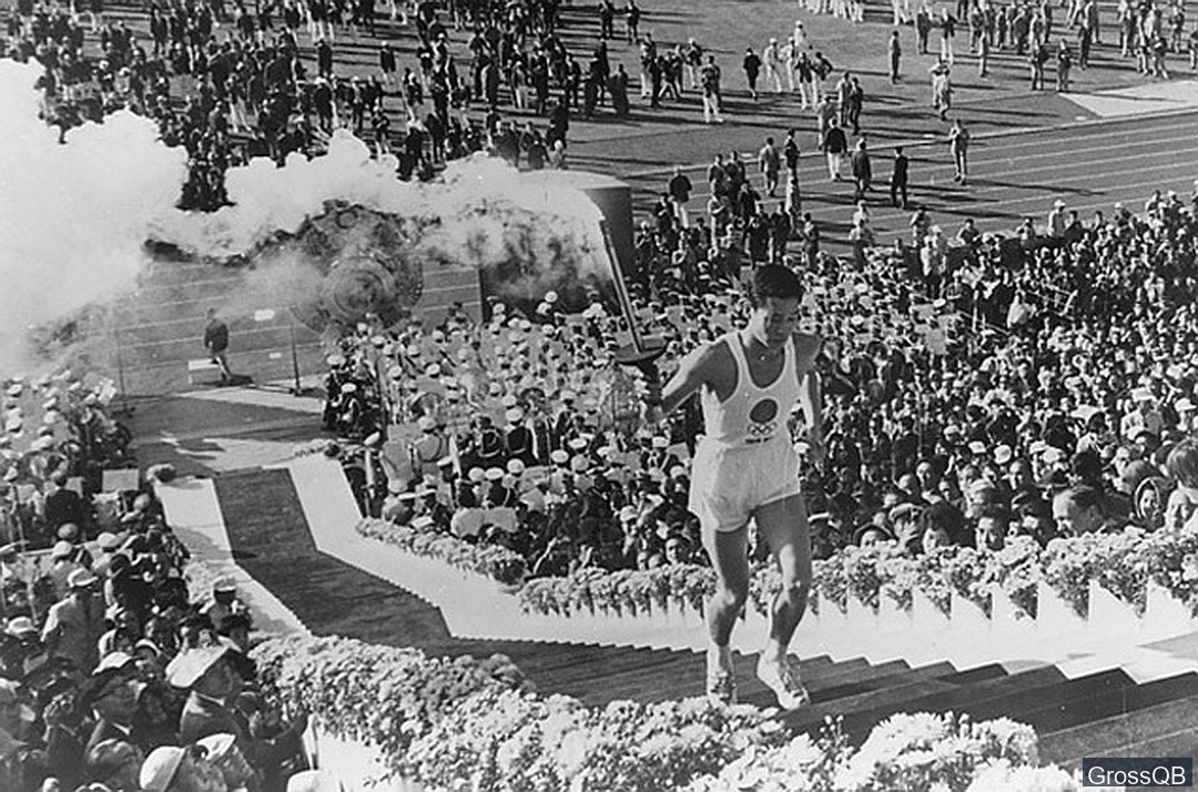 Олимпийский огонь в Токио 1964
