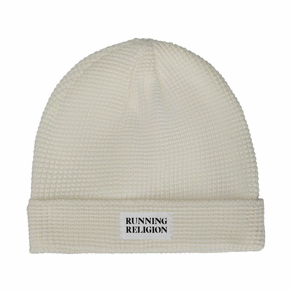 Шапка RUNNING RELIGION ONE LAYER WATCH BEANIE LOGO white для мужчин и женщин — фото 1