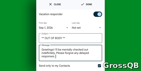 В Gmail для Android появилась функция автоматического ответа на письма во время отпуска