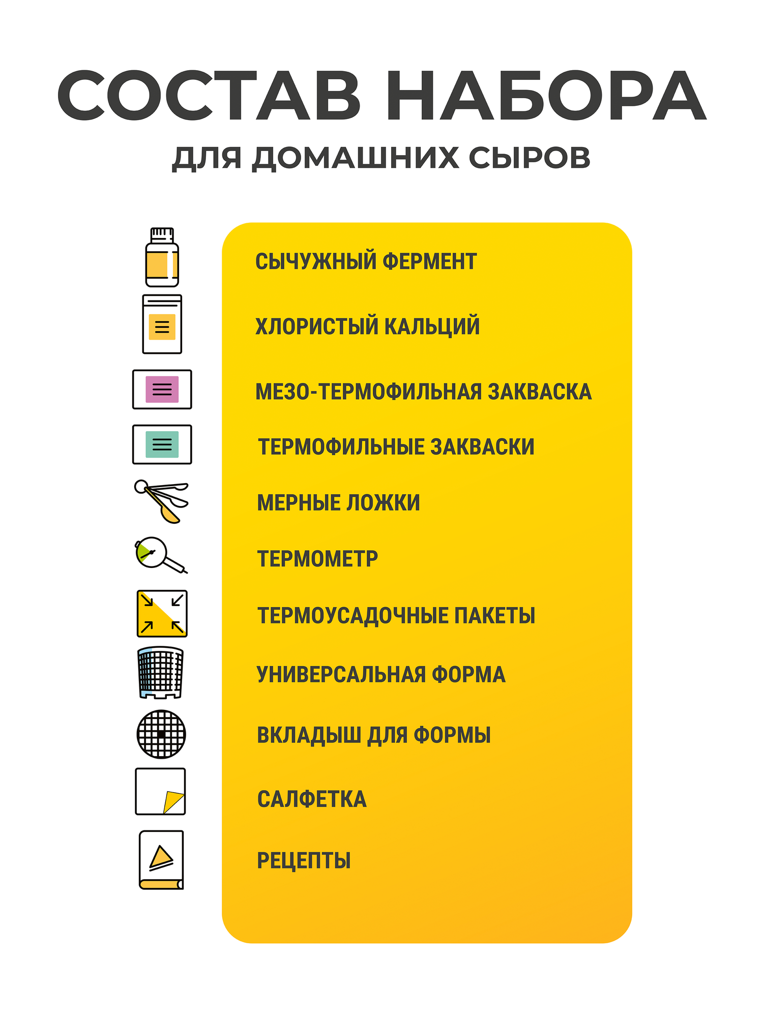 Подарочный набор для приготовления сыра "10 сыров" Сыромания — фото 2