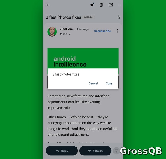 В Gmail для Android появилась функция копирования темы письма