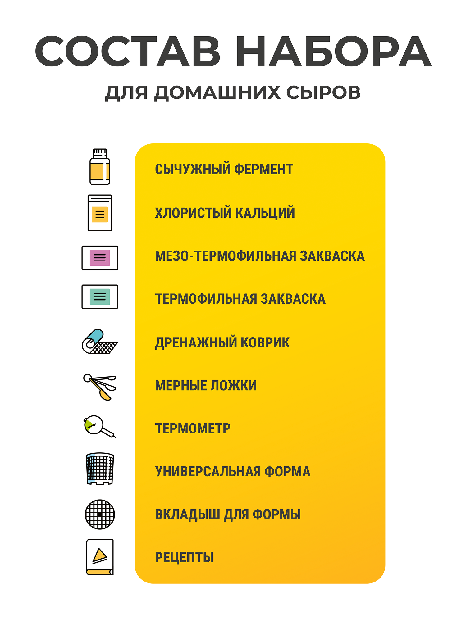Подарочный стартовый набор для приготовления сыра " 5 сыров " — фото 2