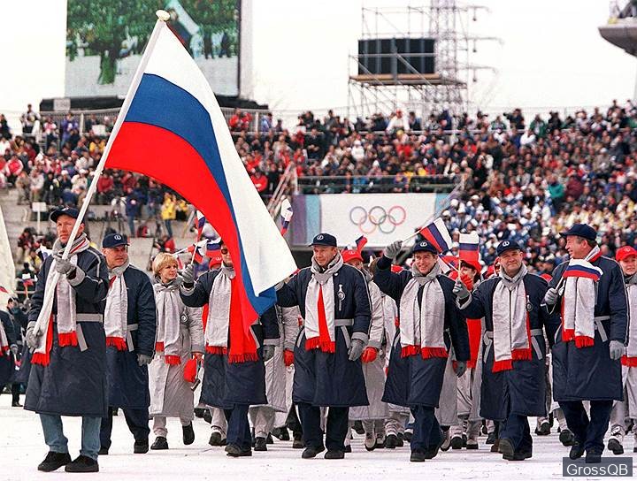 Российская сборная на открытии олимпиады 98