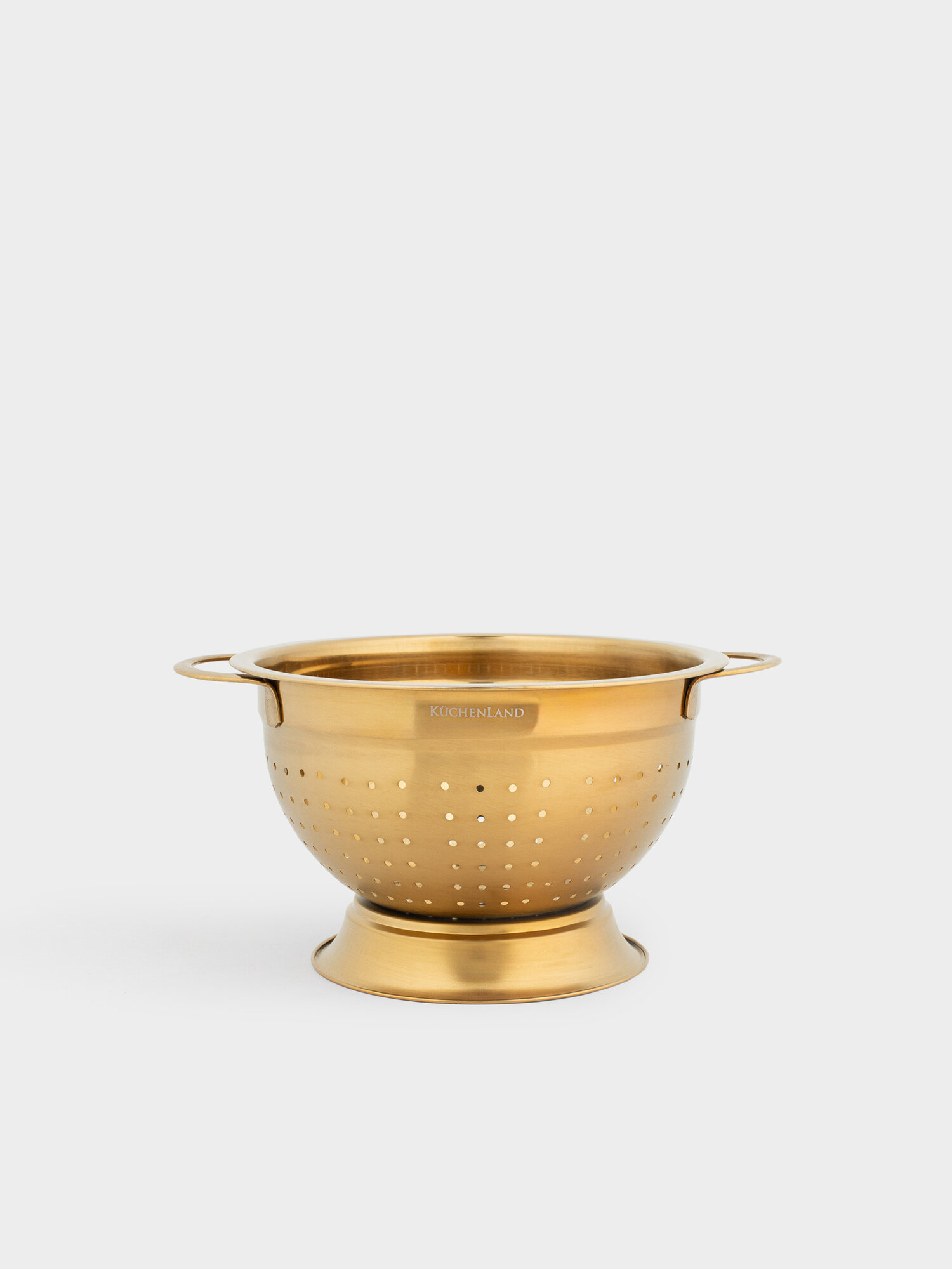 Дуршлаг, 22 см, с двумя ручками, сталь, золотистый, Classic gold, Kuchenland — фото 2
